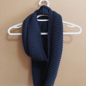 Blue knitted scarf